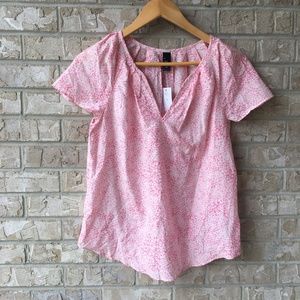 NWT Gap Pink Star Print Babydoll Tee Top Shirt XS
